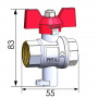 Кран шаровый полнопроходной для подключения термометра SOLOMON 3/4″ V1242 S (000029068)
