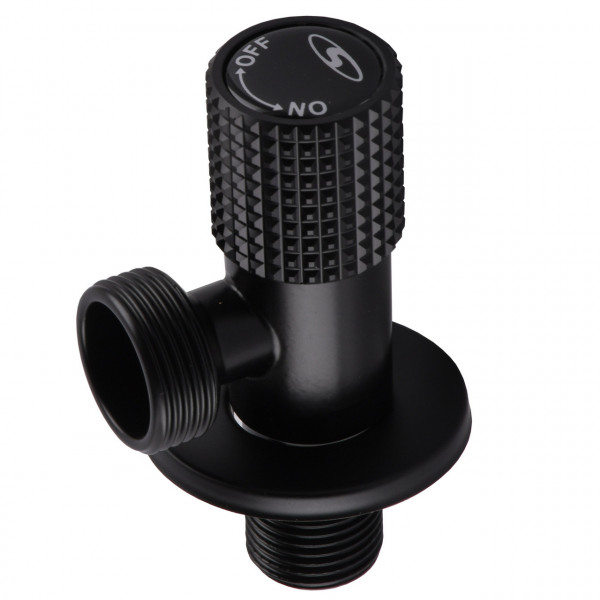 Кран кутовий кераміка SOLOMON EXCLUSIVE 1/2″X3/4″ 989 BB (BLACK/BLACK) ( 1шт.) (000028995)