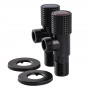!Набір кранів кутових кераміка SOLOMON EXCLUSIVE 1/2″X1/2″ 9889 BB (BLACK/BLACK) (комплект2шт.) (000028994)