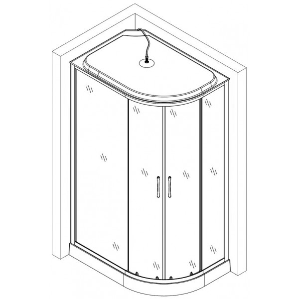 Душевой бокс ассиметричный левый REGA L120FFSL BRAVO (3уп.) (000029096)