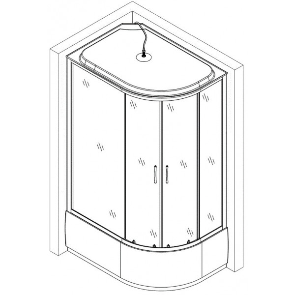 Душевой бокс ассиметричный левый OBRA H120FFSL BRAVO (3уп.) (000029094)