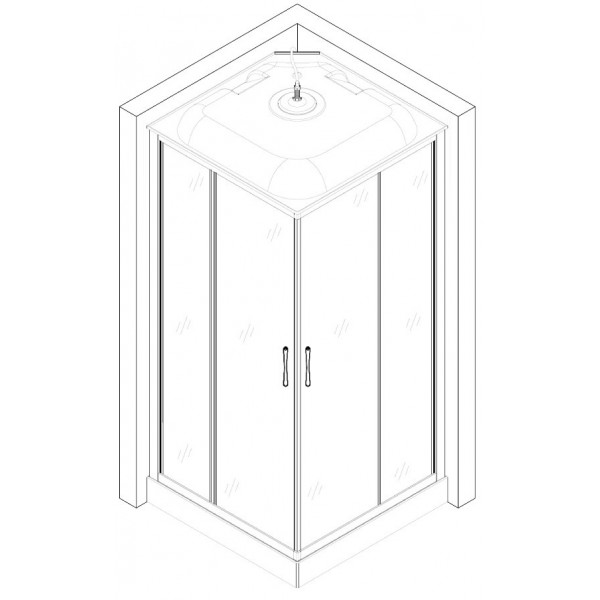 Душовий бокс квадратний NIDA L90FFS BRAVO (4уп.) (000029089)