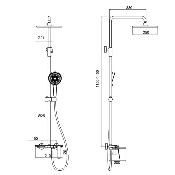 Душевая система Globus Lux PIANO GLPN-0099 (000029336)