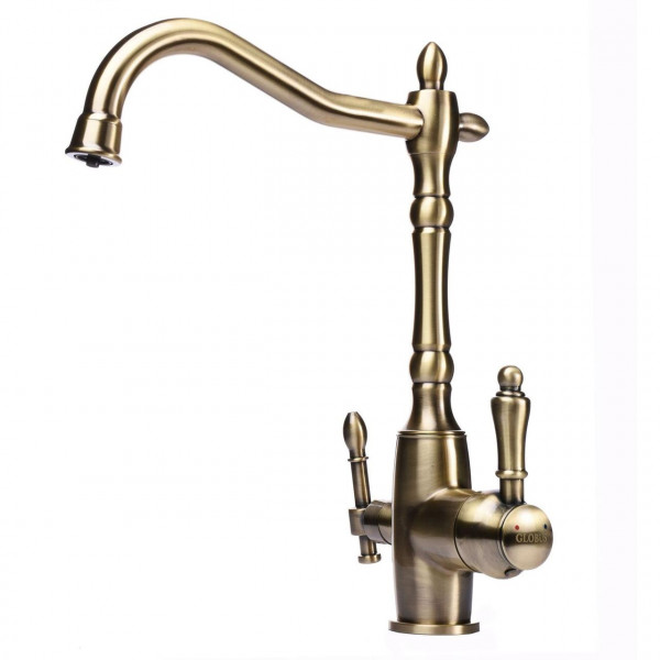 Змішувач для кухні під осмос Globus Lux LAZER GLLR-1000-9-BRONZE (000019266)