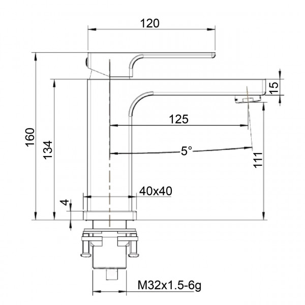 Змішувач для умивальника Globus Lux PIANO GLPN-0401 (000029335)