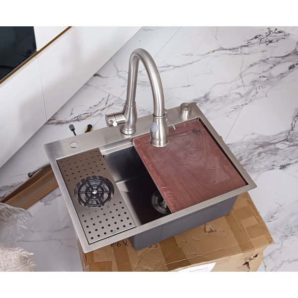 Кухонна раковина водоспад Willda, кухонна мийка водоспад ручної роботи 57 х 42 х 22 (324915222)