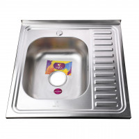 Мийка кухонна накладна прямокутна 600х600х180 Decor Left MR 6060 L D Mira (000014469)