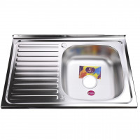 Мийка кухонна накладна прямокутна 800х500х180 Satin Right MR 8050 R E Mira (000015367)