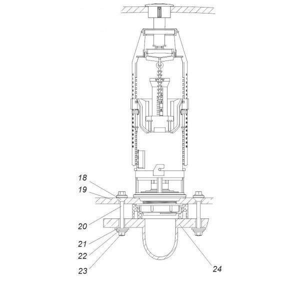 Комплект арматуры для сливного бачка с нижней подачей воды 1/2″, с одним режимом слива АБк-12 (000030903)