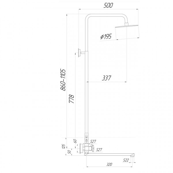Душевая система Globus Lux DUKAT SD4-SH-208 (000030792)