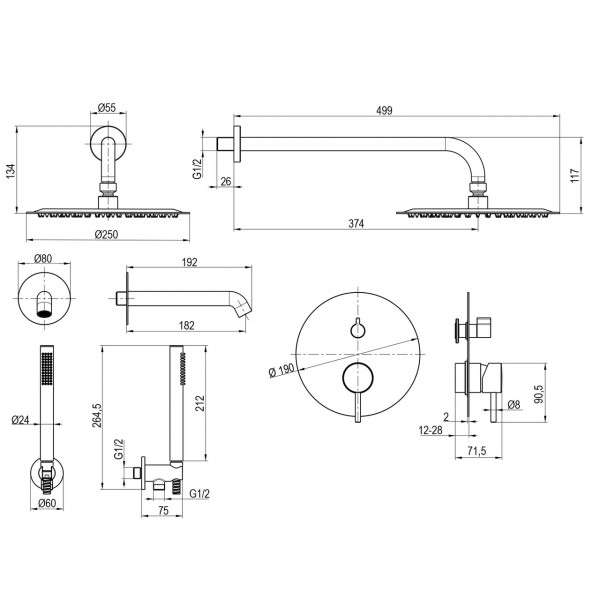 Смеситель для душа встроенный TOPAZ LOFT TLF 32115-H39-C (000028885)