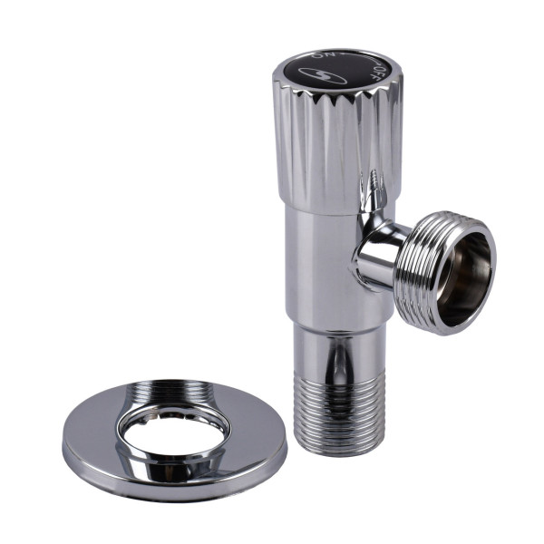 !Кран кутовий кераміка SOLOMON EXCLUSIVE 1/2″X3/4″ 989 CHROM ( 1шт.) (000029588)