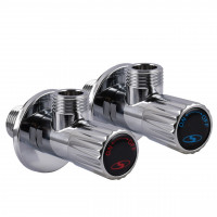 !!Набір кранів кутових кераміка SOLOMON EXCLUSIVE 1/2″X1/2″ 9889 (CHROM) (комплект2шт.) (000029572)