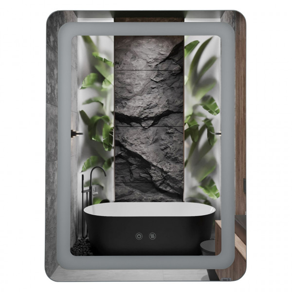 Зеркало UNIO MRR-04 SQR-RA-S/H 600 x 800 mm LED FL сенсором + подогрев (000030902)