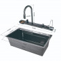 Кухонная раковина водопад Willda,кухонная мойка водопад темно-серая 75х46х22 (858876221)