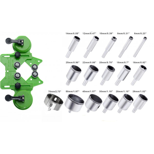 Набор шаблон для сверления и алмазные коронки 16 штук JNZ (802773355)