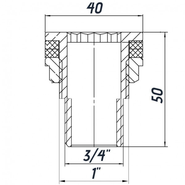 Врезка в бак 3/4″Н никелированное усиленное NO304R OPTIMUM (000030744)