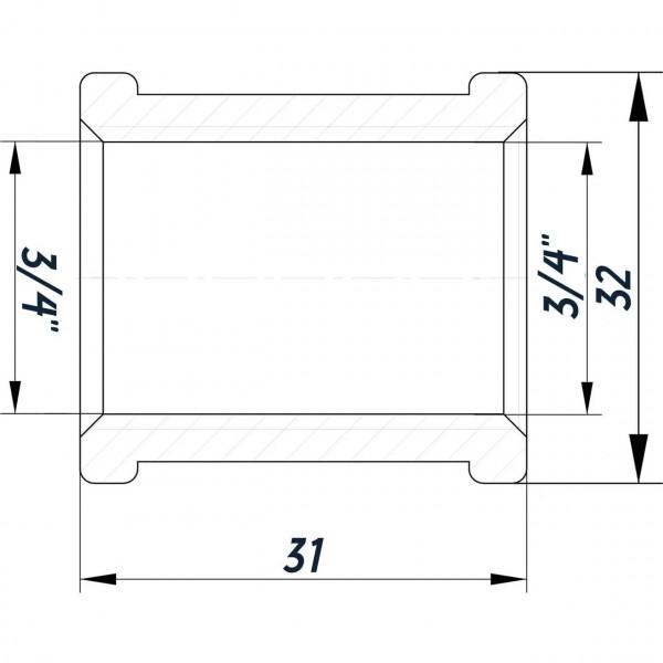 Муфта 3/4″ВВ нікельована NM441L OPTIMUM (000030777)