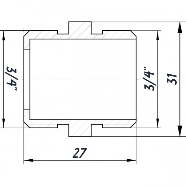 Ниппель 3/4″НН никелированный под прокладку NN442G OPTIMUM (000030785)