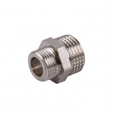 Ніпель редукційний 1/2″х3/8″ЗЗ нікельований під прокладку NN322G OPTIMUM (000030788)