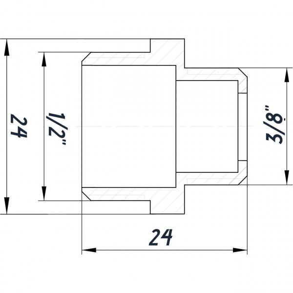 Ніпель редукційний 1/2″х3/8″ЗЗ нікельований під прокладку NN322G OPTIMUM (000030788)
