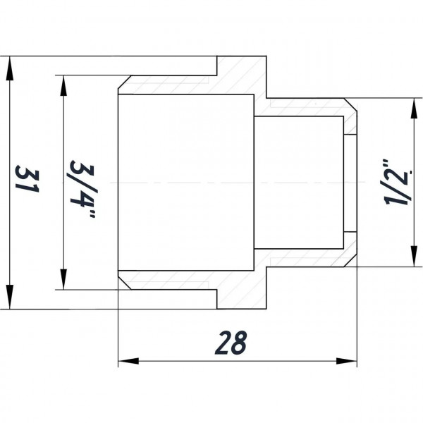 Ніпель редукційний 3/4″х1/2″ЗЗ нікельований під прокладку NN432G OPTIMUM (000030789)
