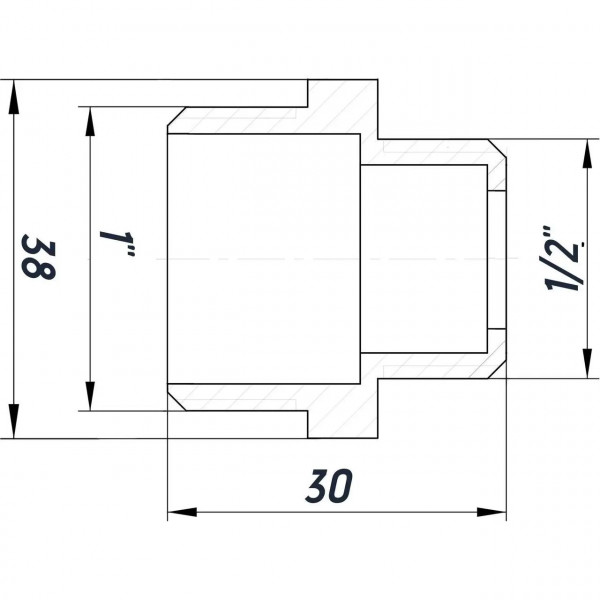 Ниппель редукционный 1″х1/2″НН никелированный под прокладку NN532G OPTIMUM (000030790)