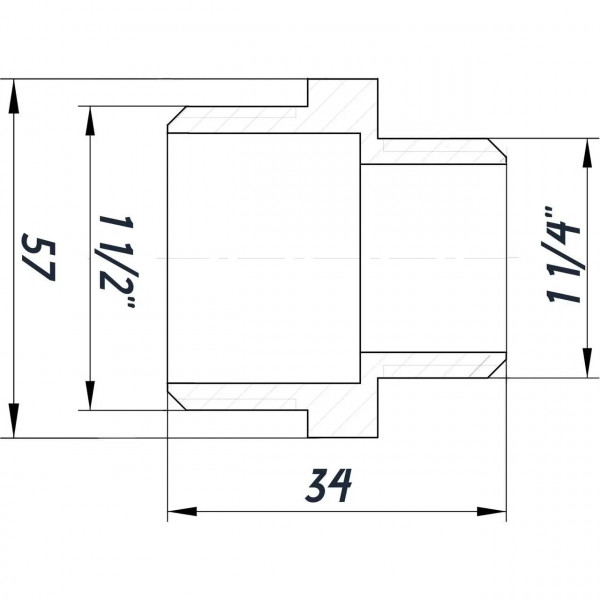 Ниппель редукционный 1 1/2″х1 1/4″НН никелированный NN762S OPTIMUM (000030795)