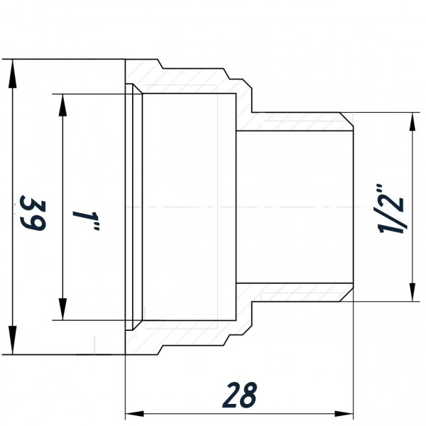 Перехідник редукційний 1″х1/2″ВЗ нікельований восьмигранний NK533O OPTIMUM (000030798)