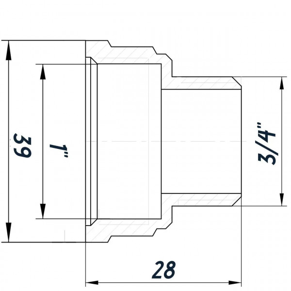 Перехідник редукційний 1″х3/4″ВЗ нікельований восьмигранний NK543O OPTIMUM (000030799)
