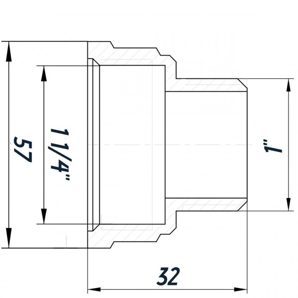 Перехідник редукційний 1 1/2″х1″ВЗ нікельований восьмигранний NK753O OPTIMUM (000030801)