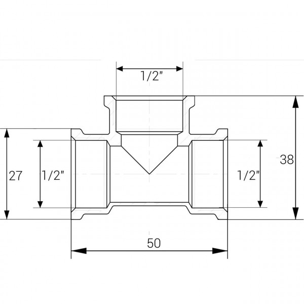 Трійник 1/2″ВВВ нікельований NT331S OPTIMUM (000030802)