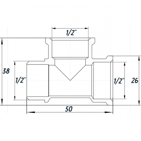 Тройник 1/2″ВВН никелированный NT334S OPTIMUM (000030803)