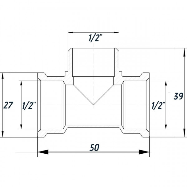 Трійник 1/2″ВЗВ нікельований NT336S OPTIMUM (000030804)