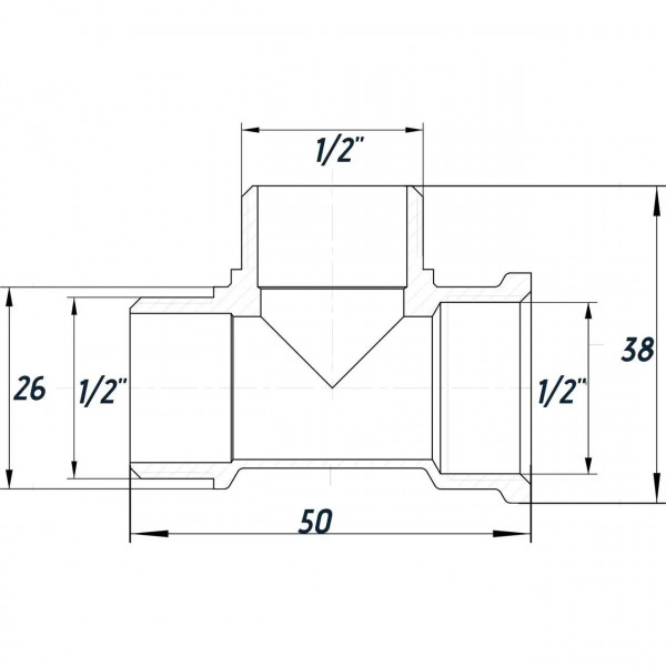 Трійник 1/2″ВЗЗ нікельований NT335S OPTIMUM (000030805)