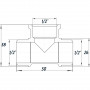 Тройник 1/2″ЗВЗ никелированный NT337S OPTIMUM (000030806)