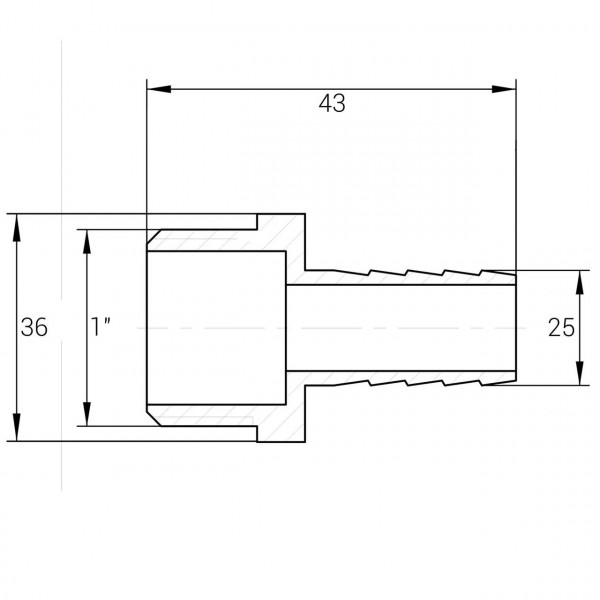 Штуцер 1″Н 25мм никелированный NU5L2S OPTIMUM (000030856)
