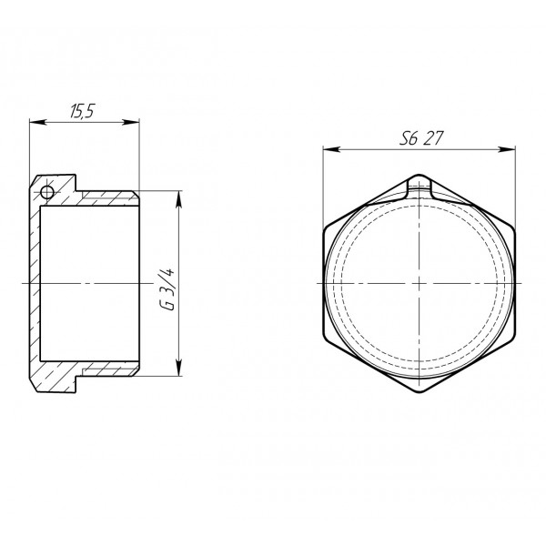 Заглушка 3/4″Н латунная под пломбу LC402P OPTIMUM (000030961)