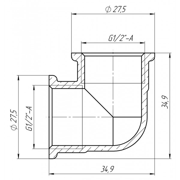 Кутник 1/2″ВВ латунний LL331S OPTIMUM (000030964)