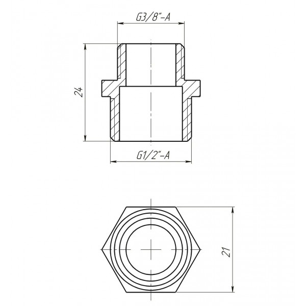 Ниппель редукционный 1/2″х3/8″НН латунный LN322S OPTIMUM (000030973)