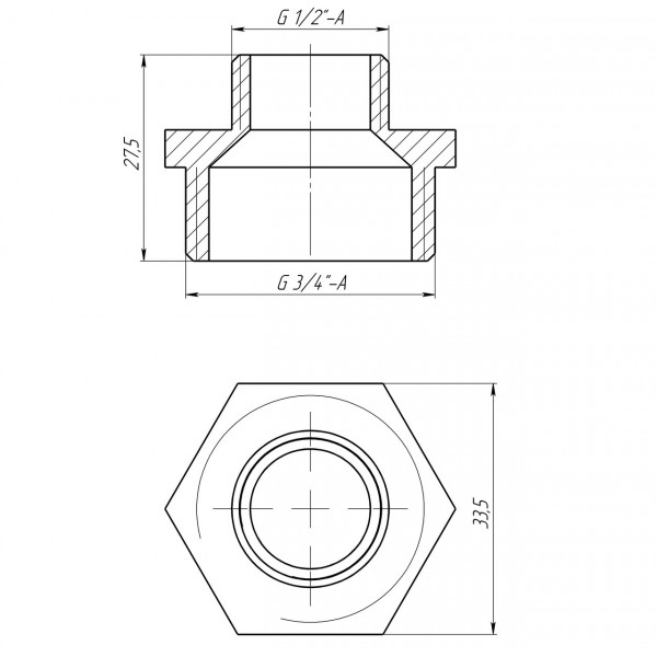 Ніпель редукційний 1″х1/2″ЗЗ латунний LN532S OPTIMUM (000030976)