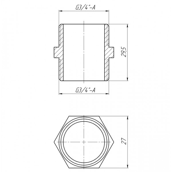 Ніпель 3/4″ЗЗ латунний LN442S OPTIMUM (000030977)