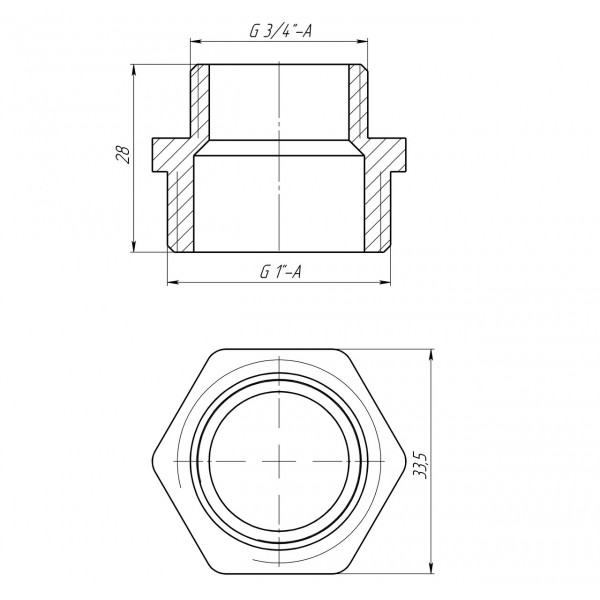 Ніпель редукційний 1″х3/4″ЗЗ латунний LN542S OPTIMUM (000030978)