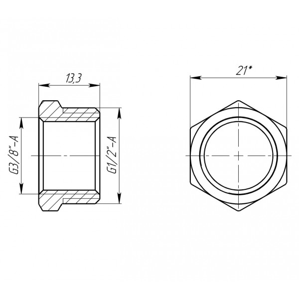 Футорка 1/2″х3/8″ЗВ латунна LF323S OPTIMUM (000030994)