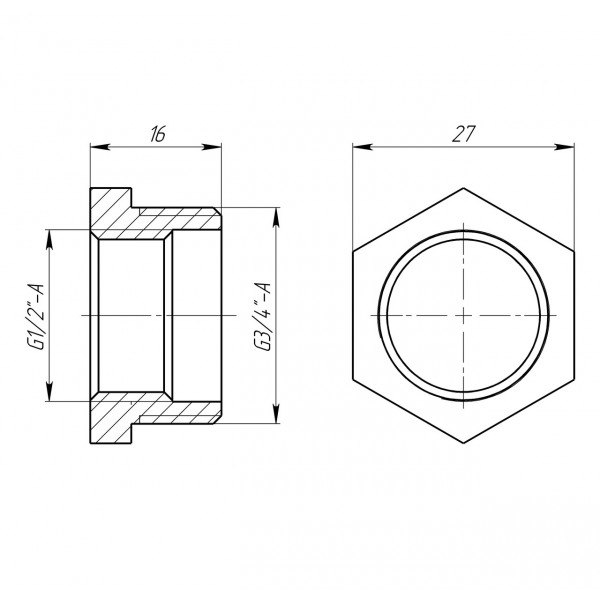 Футорка 3/4″х1/2″ЗВ латунна LF433S OPTIMUM (000030995)
