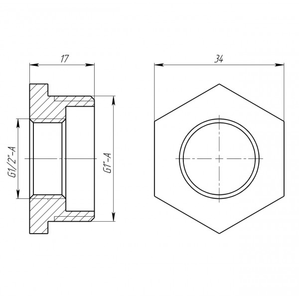 Футорка 1″х1/2″ЗВ латунна LF533S OPTIMUM (000030996)