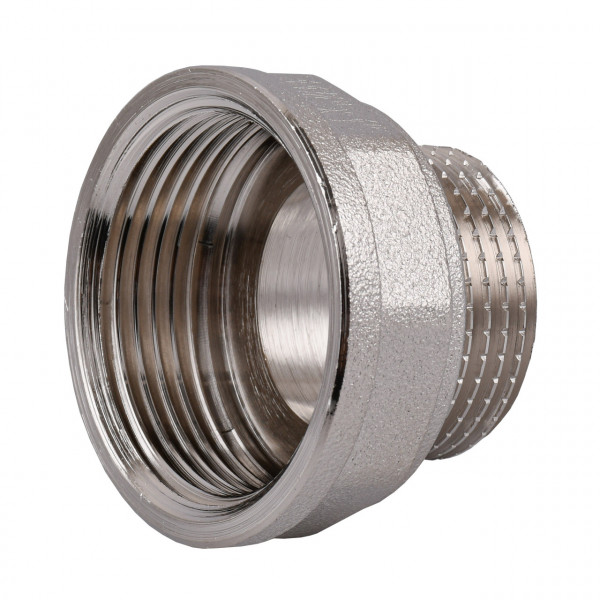 Переходник редукционный 1 1/4″х1″ВН никелированный восьмигранный NK653O OPTIMUM (000030800)