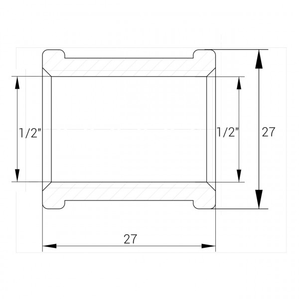 Муфта 1/2″ВВ нікельована NM331L OPTIMUM (000030775)