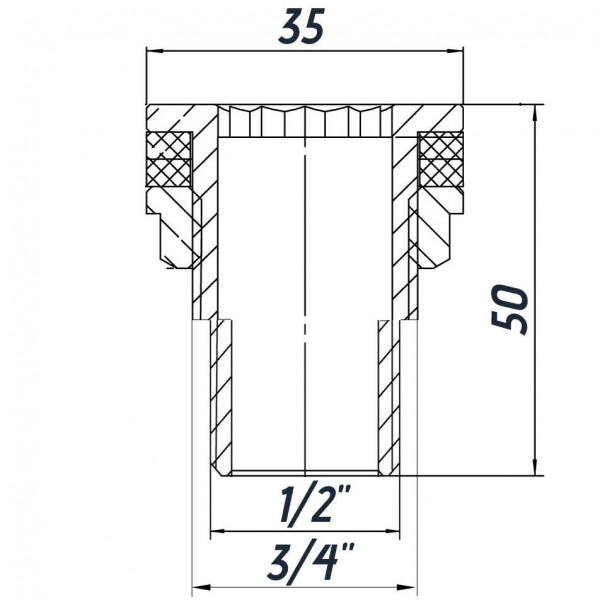 Врезка в бак 1/2″Н никелированным усиленным NO303R OPTIMUM (000030743)