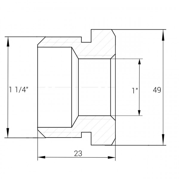 Футорка 1 1/4″х1″НВ никелированная NF653S OPTIMUM (000030822)